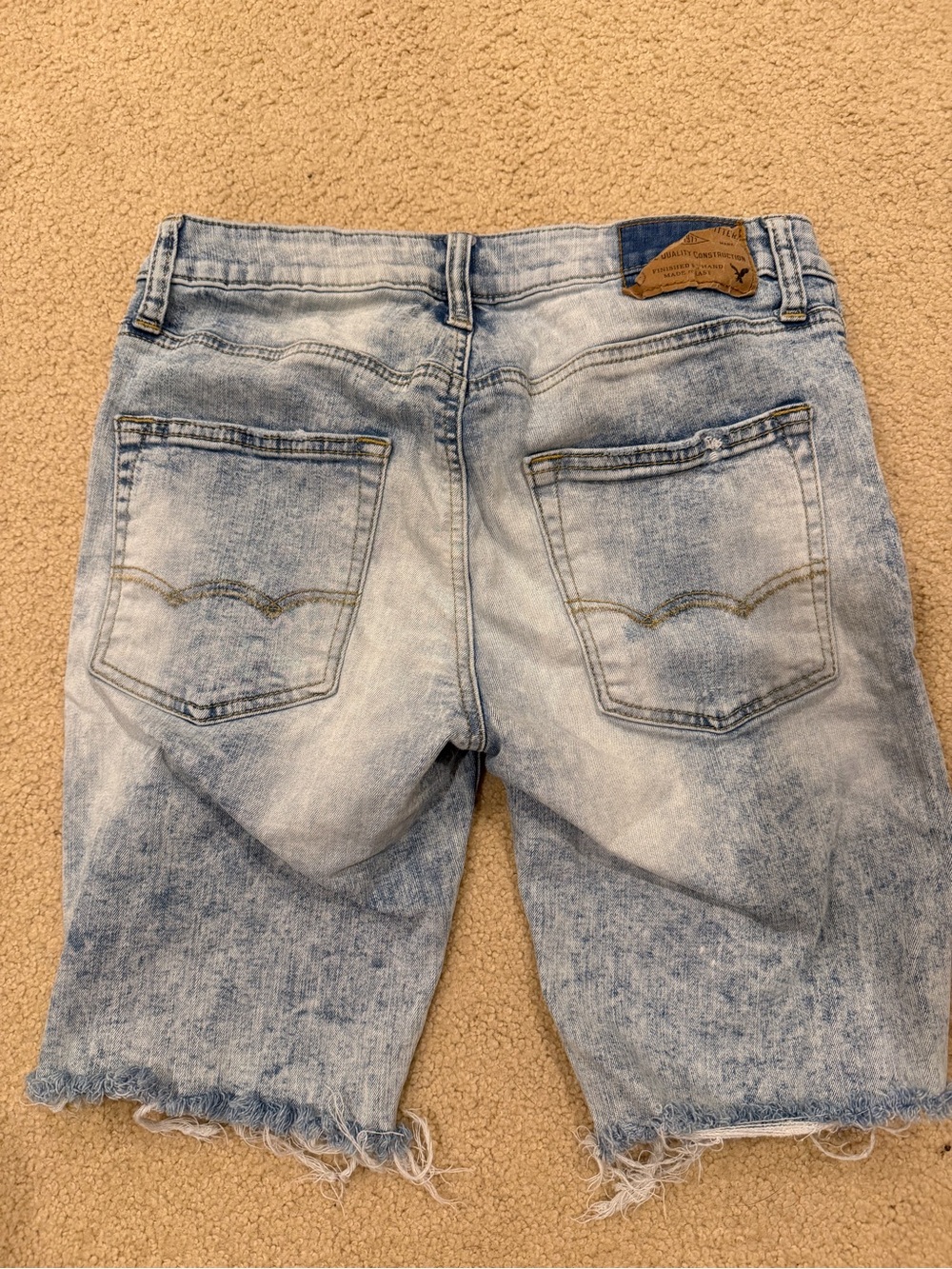 American Eagle Outfitters Light Blue Distressed Denim Shorts - Picture 2 of 4